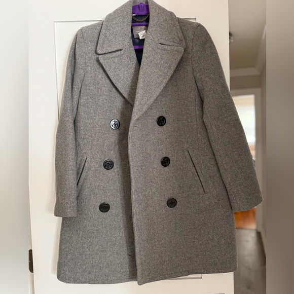 J. Crew Charcoal Double-Breasted Pea Coat - Picture 2 of 4
